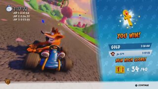 Crash™ Team Racing Nitro-Fueled (PS4) - Adventure Mode (Easy) - Relic Race - Coco Park