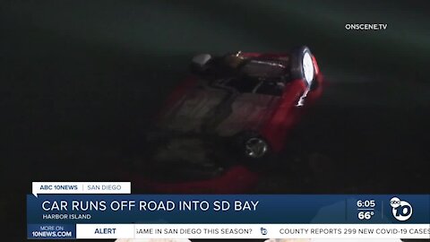 Car crashes into San Diego Bay off Harbor Island