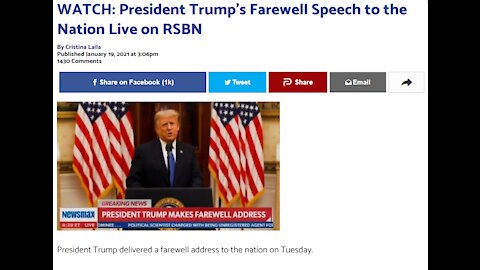 President Trumps Farewell Speech, Sad Considering How He Actually Won