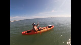 Kayaking in Gulf of Mexico off of port aransas
