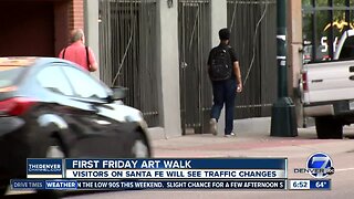 Temporary traffic changes for First Friday Art Walk on Santa Fe