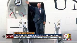 Vice President Pence arrives at CVG