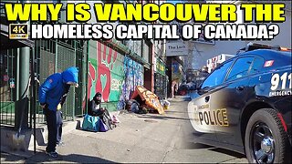 🚨(4k) Vancouver Homeless Epidemic Downtown Eastside & Police Incident!