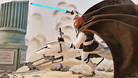 Star Wars: Clone Wars - Turning a Speeder Bike into a Obi-wan jousting diorama