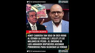 ⚡️NENEY CABRERA TAN SOLO EN 2021 ROBO AL ESTADO LA CIFRA DE 1,103,071,171.92 MILLONES DE PESOS