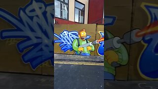 CRAZY SIMPSONS STREET ART PIECE 😁 #streetart #streetartist #shorts