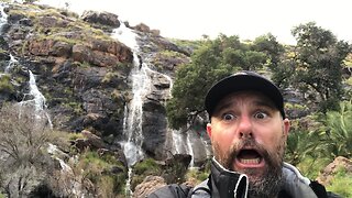 Walking down the creek from the waterfall