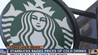 Starbucks raises prices of cold drinks