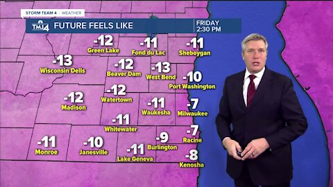 Temperatures plunge to -15 by Friday morning