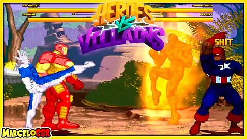 ArchAngel & Iron Man Vs. Human Torch & Patriot - Heroes X Villains M.U.G.E.N
