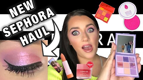 NEW SEPHORA HAUL UNBOXING/FIRST IMPRESSIONS & HUDA BEAUTY PASTEL OBSESSIONS LILAC EYESHADOW PALETTE
