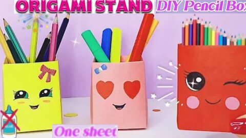 DIY Pen Holder with Paper / How to make a pen holder Back to school / Paper Craft Desk