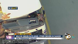 Wild LA pursuit ends with RV crashing into car in driveway