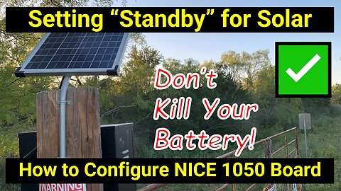 ✅ Nice Apollo 1050 Control Board ● Setting up Standby Mode for Solar Gate Configurations