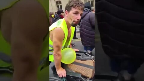 Amazing And Courageous French Patriot With Disability Marches Against Government Every Saturday