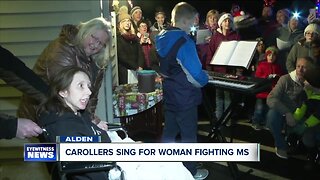 Carollers sing for woman fighting MS