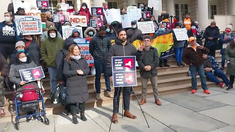 The #InvestInOurNY Invest in our NY Rally City Hall 12/5/22 hosted by @NYWFP @VOCALNewYork @nychange