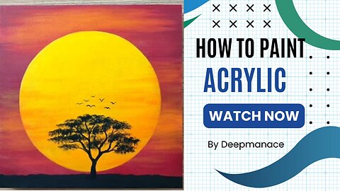 Big Sunset I Easy Sunset Painting for beginners | Acrylic Painting