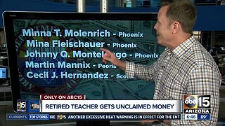 Former teacher gets thousands in unclaimed money