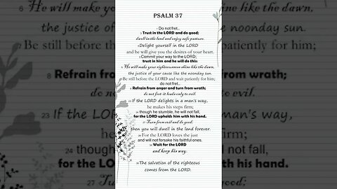 Prayer from Psalm 37: Trusting God's Deliverance in Trials #psalm37 #devotion #prayers