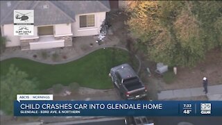 Child drives truck into Glendale home