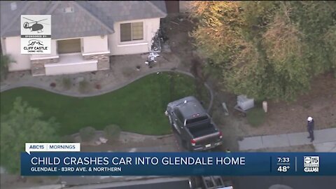 Child drives truck into Glendale home