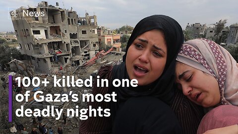 More than 100 Palestinians killed overnight during air strikes according to officials