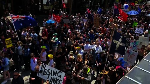 AUSTRALIA - Thousands Upon Thousands Protest Mandates In Brisbane