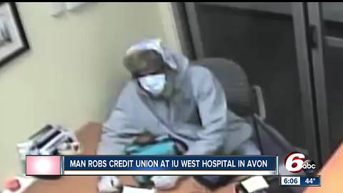 Man in surgical mask robs credit union inside Avon hospital