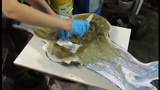 Fiberglassing My Neptune Sculpt