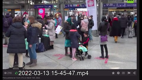 UKRAINIAN REFUGEES AT MUNICH'S CENTRAL STATION