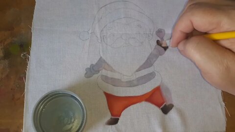 Pintura de Natal PAPAI NOEL pintura em tecido