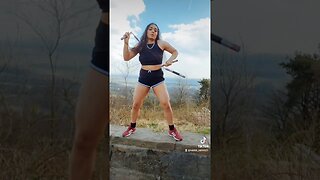 Indian Martial Artist does Nun Chaku combinations on a cliff #Shorts #Tiktok