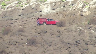 Car stuck in the middle of volcano