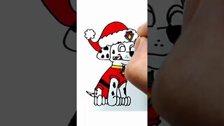 How to draw and paint Marshall from Paw Patrol Christmas Special #shorts