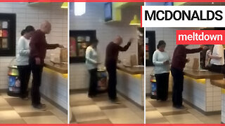 Fuming vegetarian filmed throwing epic meltdown in McDonald's