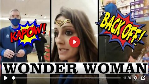 Wonder Woman - Shopper Takes On The Sheep One By One