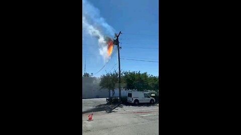USA, Sacramento. Transformer Fire. Crews arrived to a transformer that was on fire