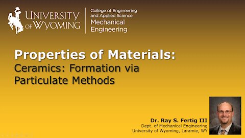 Ceramics - Formation via Particulate Methods