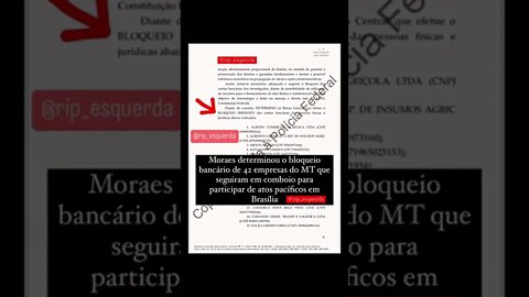 Alexandre de Moraes determinou o bloqueio bancário em 42 empresas em MT.