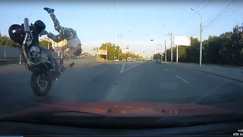 Motorcycle crash ends in near death
