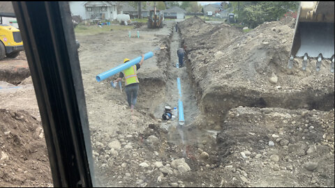 3 Line Sewer and 6 inch Water Service Completed.