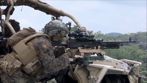 Marines Conduct Mounted M240B Medium Machine Gun Drills