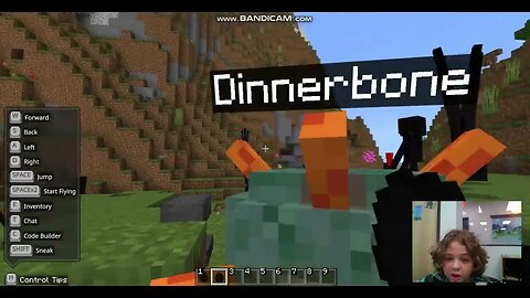 Rambo plays Minecraft.