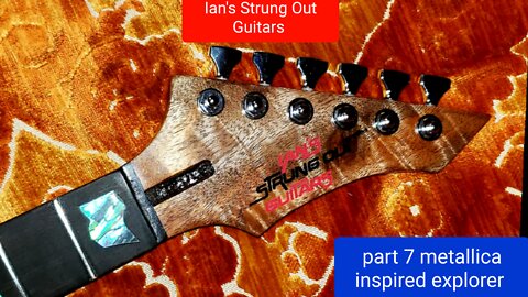 Installing hipshot tuners on a metallica james hetfield inspired handmade guitar in the living room
