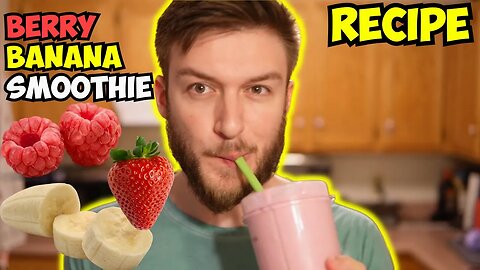 How to Make a BERRY BANANA Protein Smoothie (RECIPE)