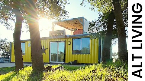 Unique Tiny House Tour based in Texas | 40ft Shipping Container Home | Airbnb Tour