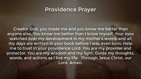 Providence Prayer (Prayer for Faith and Guidance)