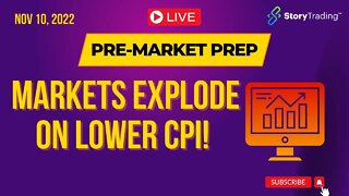 11/10/22 PreMarket Prep: MARKETS EXPLODE ON LOWER CPI! 🥳