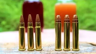 .17HMR vs .22WMR - GLASS JUGS SLOW MO